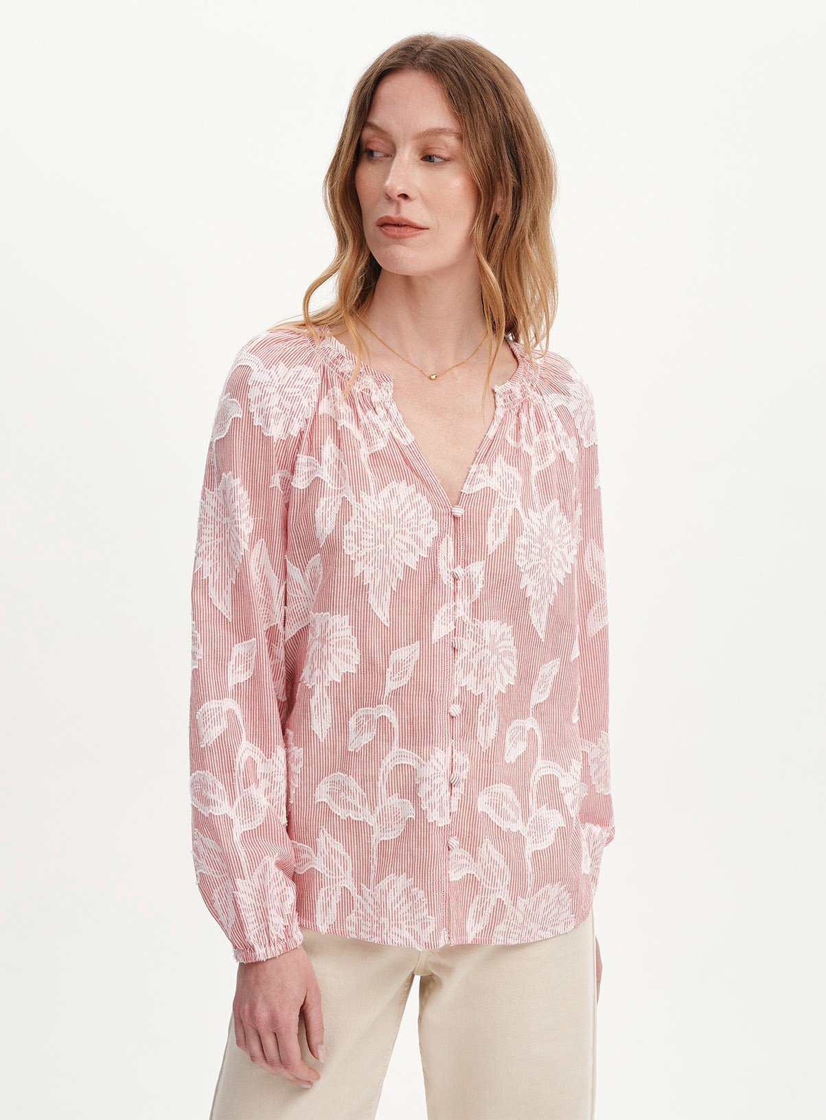 FINERY Ivie Floral Stripe Raglan Sleeve Blouse 14 - Image 3 thumbnail